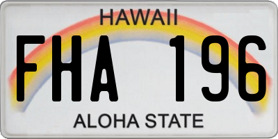 HI license plate FHA196