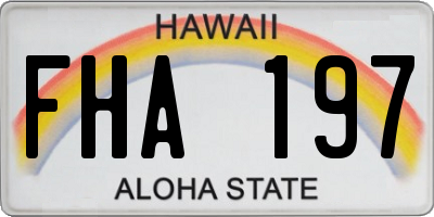 HI license plate FHA197