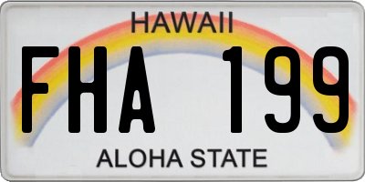 HI license plate FHA199