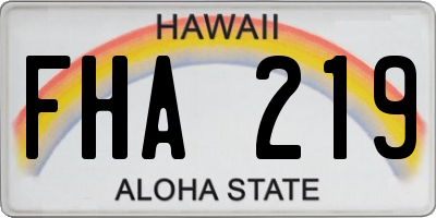 HI license plate FHA219