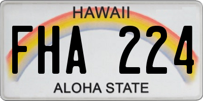 HI license plate FHA224
