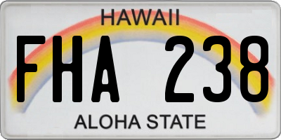 HI license plate FHA238