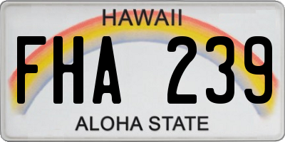 HI license plate FHA239
