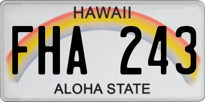 HI license plate FHA243