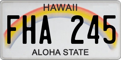 HI license plate FHA245