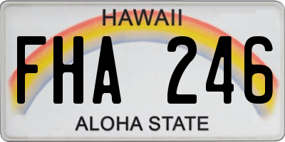 HI license plate FHA246
