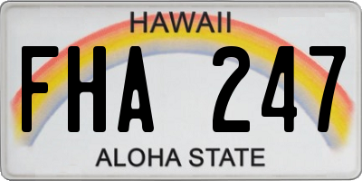HI license plate FHA247