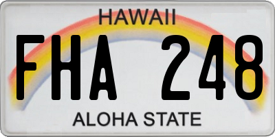 HI license plate FHA248