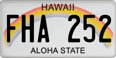 HI license plate FHA252