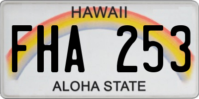HI license plate FHA253