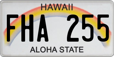 HI license plate FHA255