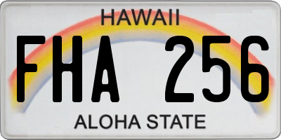 HI license plate FHA256