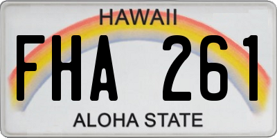 HI license plate FHA261