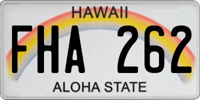 HI license plate FHA262