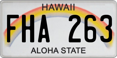 HI license plate FHA263