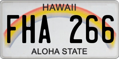 HI license plate FHA266