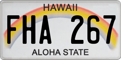 HI license plate FHA267