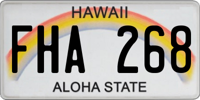 HI license plate FHA268