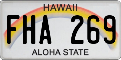 HI license plate FHA269