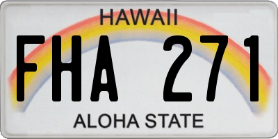 HI license plate FHA271