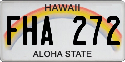 HI license plate FHA272
