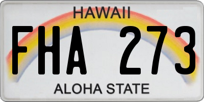 HI license plate FHA273