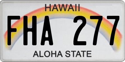 HI license plate FHA277