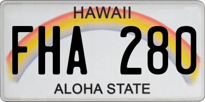HI license plate FHA280