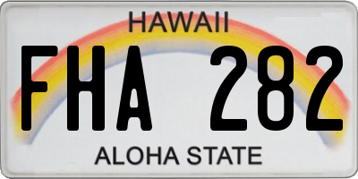 HI license plate FHA282