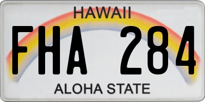 HI license plate FHA284