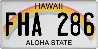 HI license plate FHA286