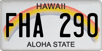 HI license plate FHA290