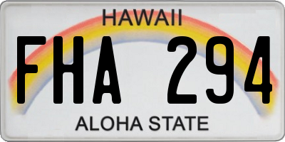 HI license plate FHA294