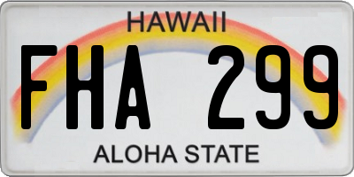 HI license plate FHA299