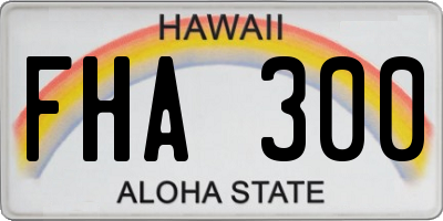 HI license plate FHA300