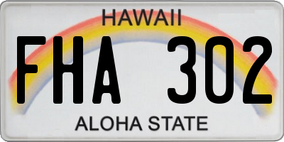 HI license plate FHA302