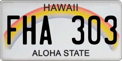 HI license plate FHA303