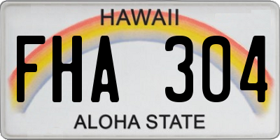 HI license plate FHA304