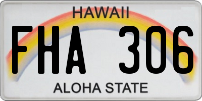 HI license plate FHA306