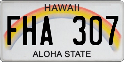HI license plate FHA307