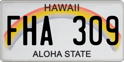 HI license plate FHA309