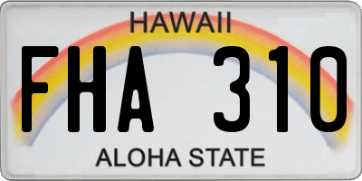 HI license plate FHA310