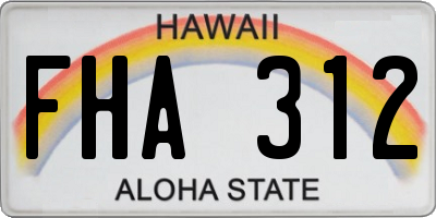 HI license plate FHA312