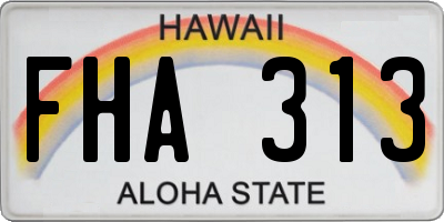 HI license plate FHA313