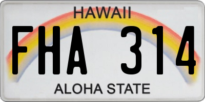 HI license plate FHA314