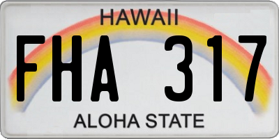 HI license plate FHA317