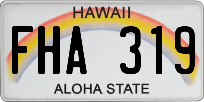 HI license plate FHA319