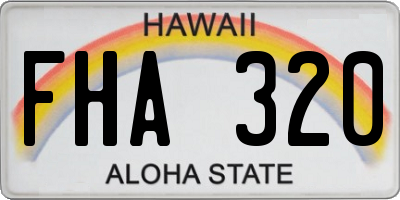 HI license plate FHA320