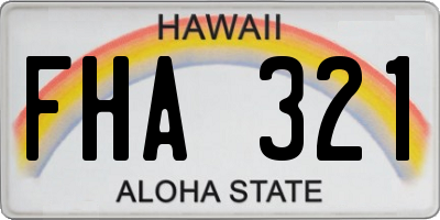 HI license plate FHA321