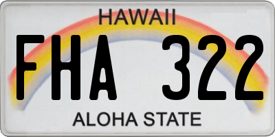 HI license plate FHA322